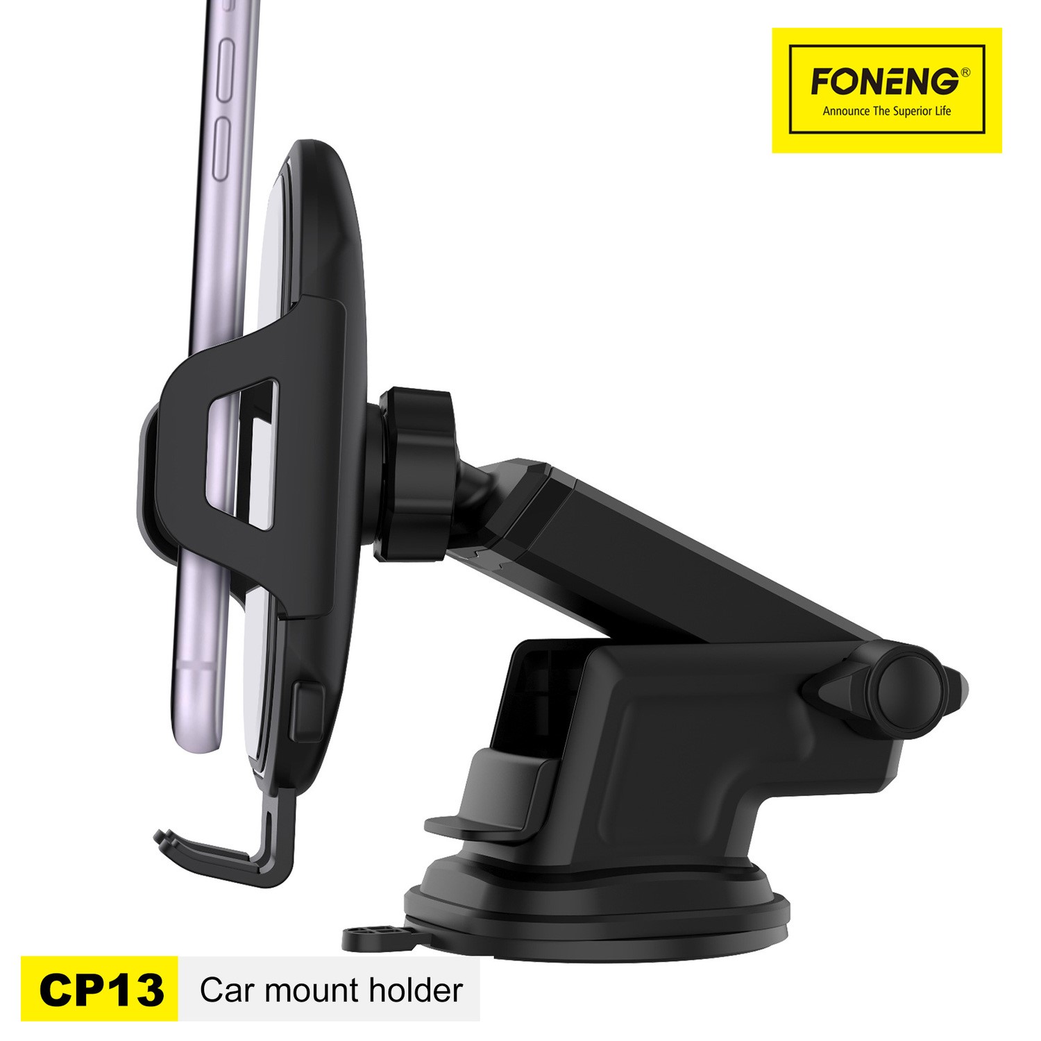 Suport Auto Foneng cu ventuza si brat rotativ 360° - 4 | YEO
